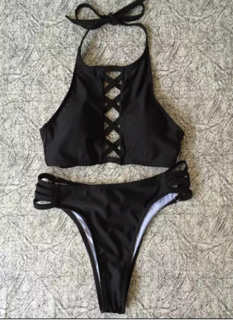 Women's Bikini with Crisscross Strap Detail